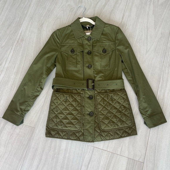 Burberry Jackets & Blazers - Burberry Safari jacket with belt. Military green. Size 4. Never worn